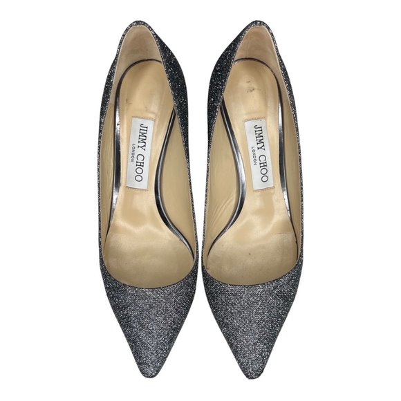 Jimmy Choo Romy Lame Glitter Pointed Toe Heel Pumps - Picture 5 of 10